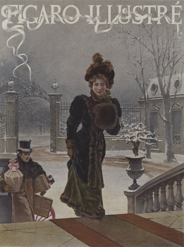 För bebisarna. Omslag till Le Figaro Illustre, januari 1893 (kromotypograf) av Eduardo Tofano