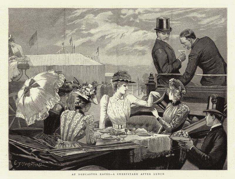På Doncaster Races, ett Sweepstake efter lunch av Edward Frederick Brewtnall
