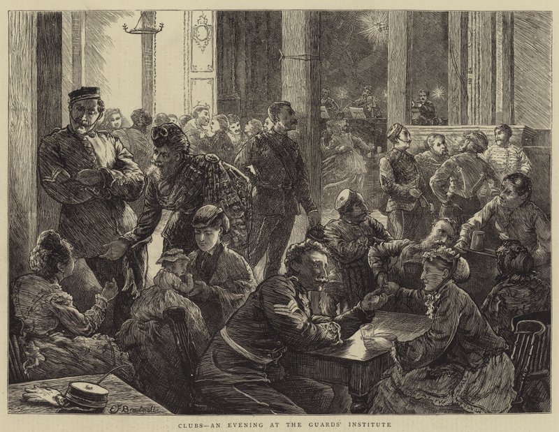 Klubbar, en kväll på Vaktinstitutet av Edward Frederick Brewtnall