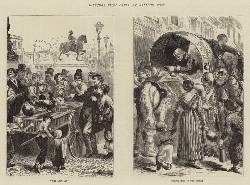Skisser från Paris, av Balloon Post av Edward John Gregory