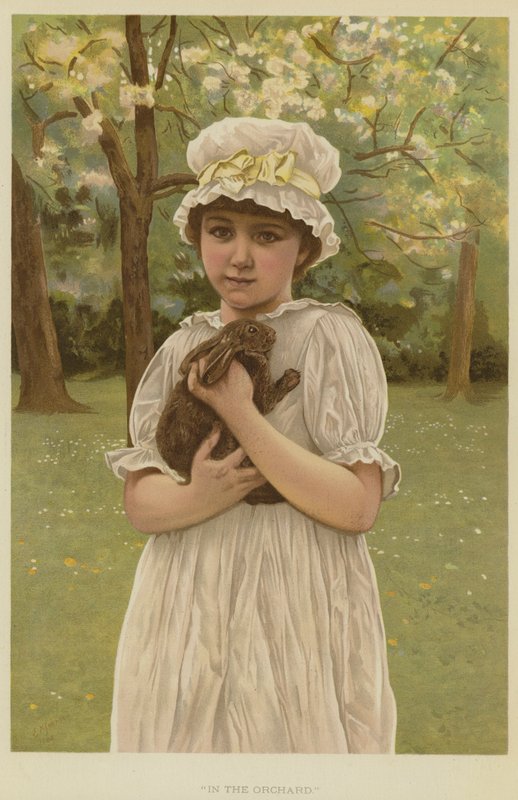 I fruktträdgården (chromolitho) av Edward Killingworth Johnson