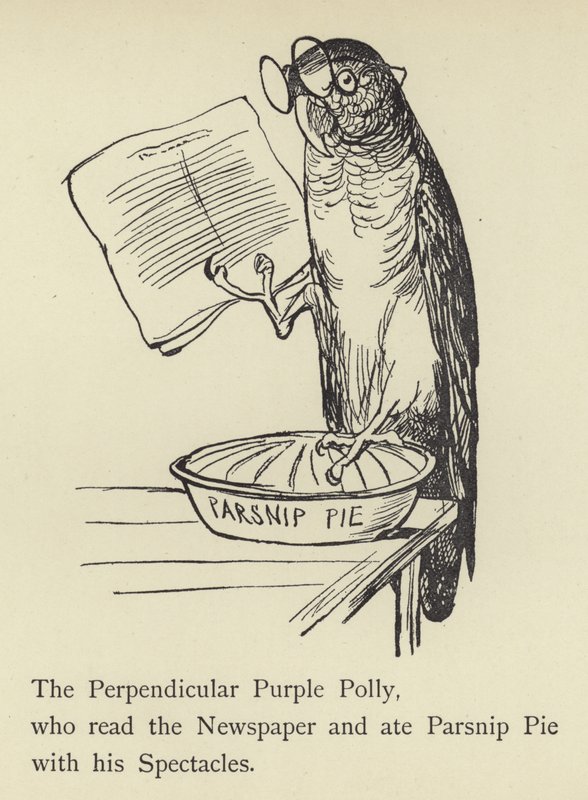 Den vinkelräta lila Polly av Edward Lear