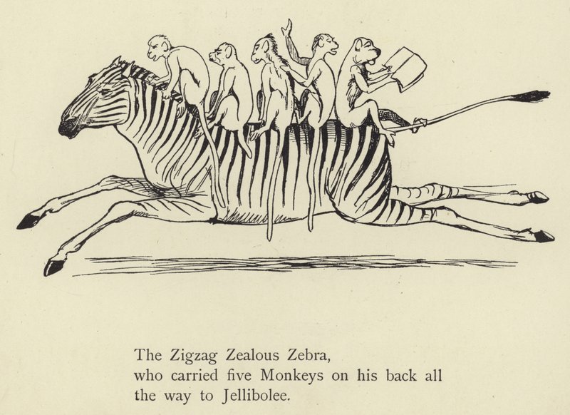 Sicksacksnitiska zebran av Edward Lear