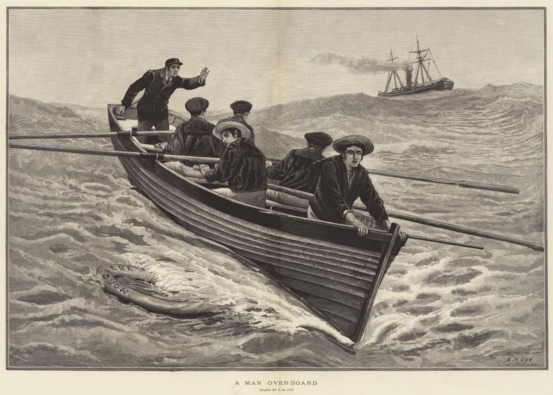 En man överbord av Edward Morant Cox