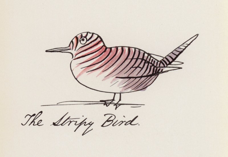 Edward Lear, The Bird Book: The Stripy Bird (lito i färg) av Edward (after) Lear