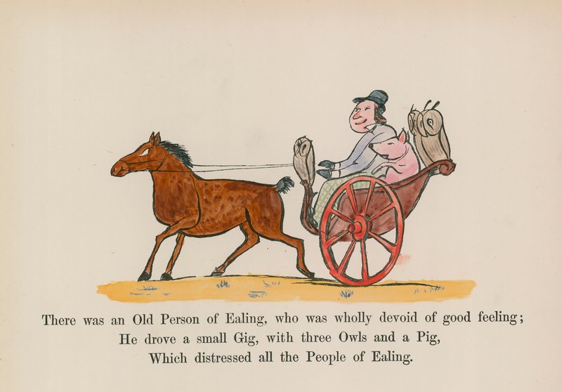 Det fanns en gammal person från Ealing, som var helt utan god känsla (färggravyr) av Edward (after) Lear