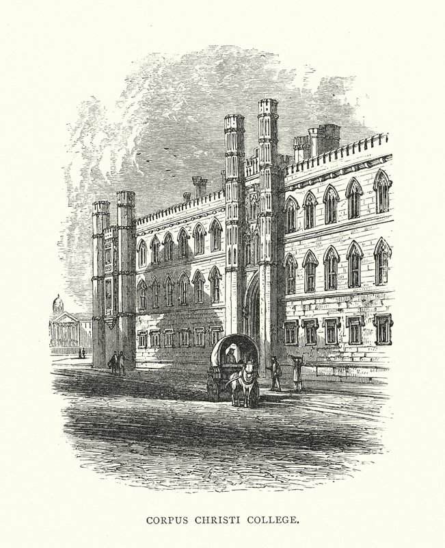 Corpus Christi College (gravyr) av Edward (after) Whymper