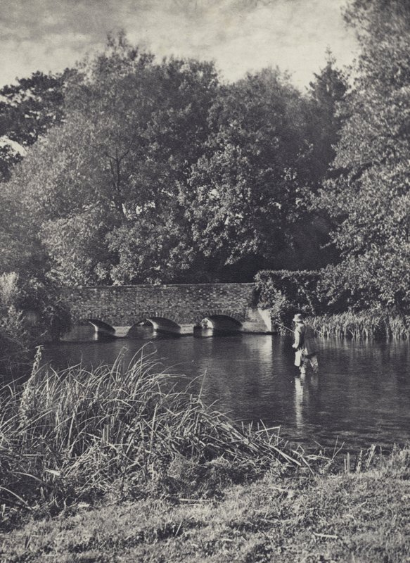 Kvällsuppgång vid Leverton Bridge (svartvitt foto) av Edward Alfred Barton