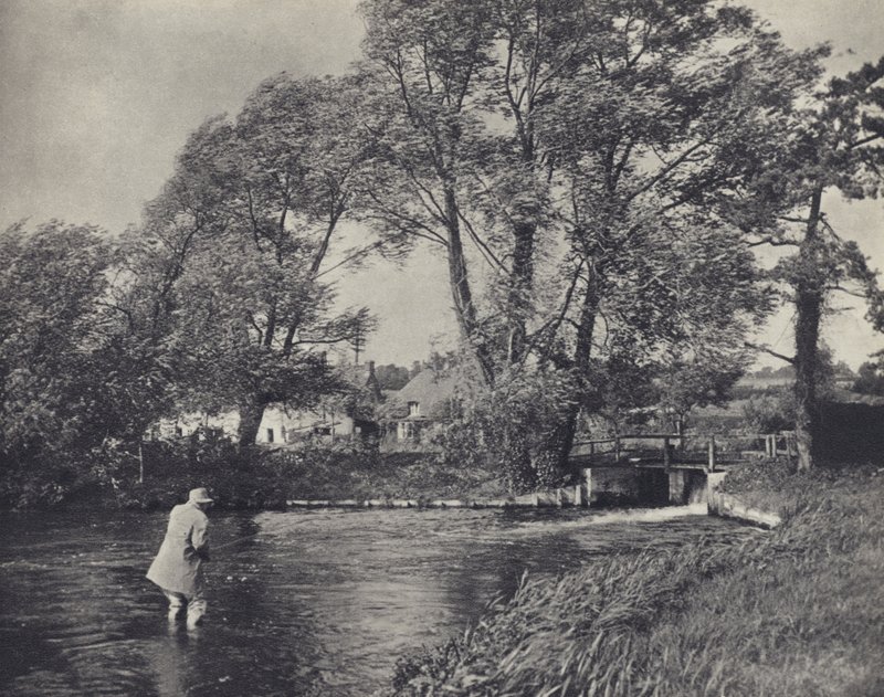 Fiske i kuling vid Ramsbury (svartvitt foto) av Edward Alfred Barton