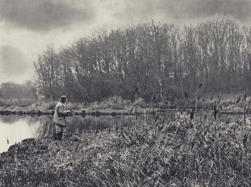 Spinning vid Leckford (svartvitt foto) av Edward Alfred Barton