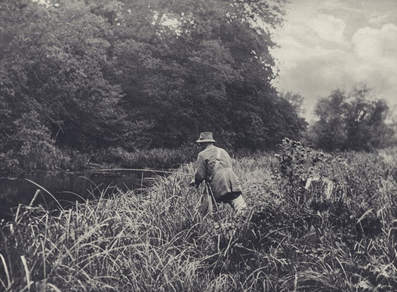 Den nedre delen av Ramsbury Water (svartvitt foto) av Edward Alfred Barton