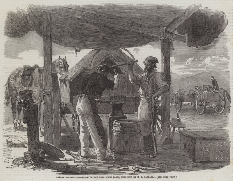 Före Sebastopol, Forge of the Left Siege Train av Edward Angelo Goodall