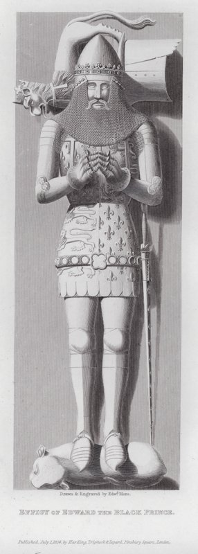 Bild av Edward den svarte prinsen (gravyr) av Edward Blore