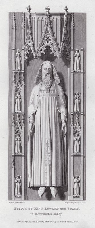 Bild av kung Edward den tredje, i Westminster Abbey (gravyr) av Edward Blore