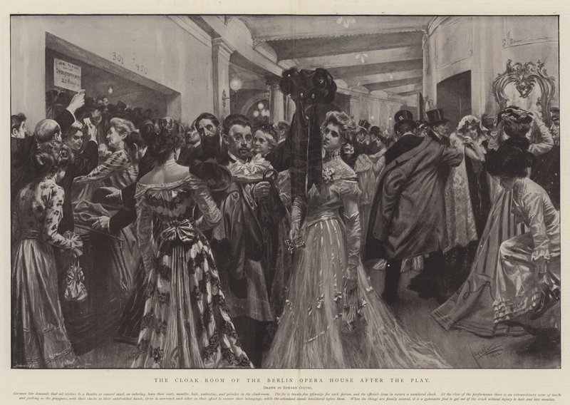 Kapprummet i Berlins operahus efter pjäsen (litografi) av Edward Cucuel