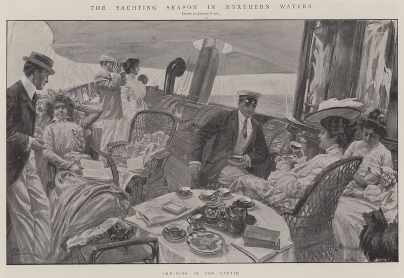 Seglingssäsongen i nordliga vatten (litografi) av Edward Cucuel