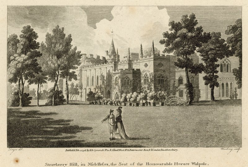 Strawberry Hill, Twickenham, London, säte för den ärade Horace Walpole av Edward Dayes