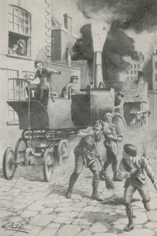 Gurney och hans underbara motor (litografi) av Edward Frederick Skinner