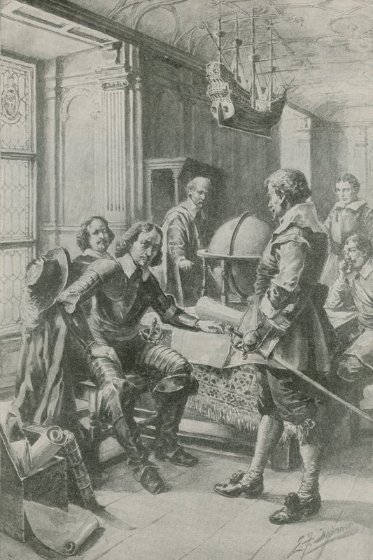 Robert Blake besöker Oliver Cromwell (litografi) av Edward Frederick Skinner