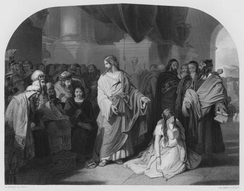 Go, And Sin No More, från bilden i Kungliga Samlingen (gravyr) av Edward Henry (after) Corbould