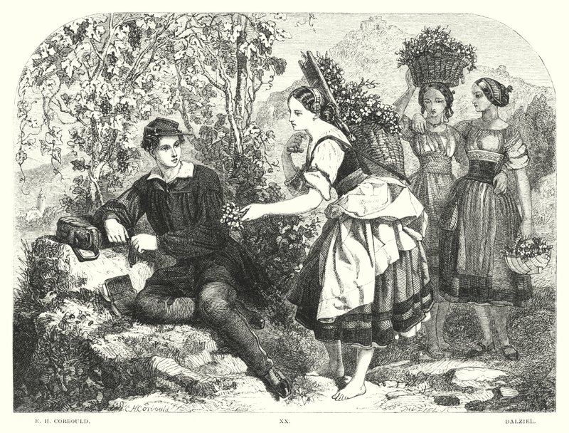 Lord Byrons barn Harold, Canto III, Strof 55 (gravyr) av Edward Henry (after) Corbould