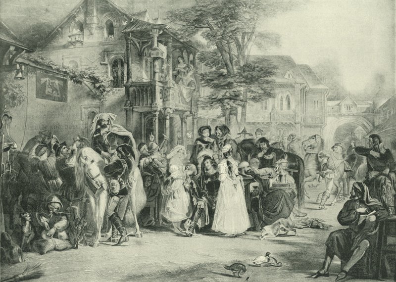Chaucer and the Canterbury Pilgrims (gravyr) av Edward Henry Corbould