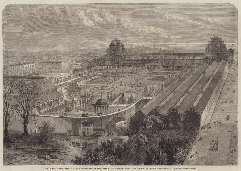 Vy över byggnadens nuvarande tillstånd för den internationella utställningen 1862? av Edward Hull