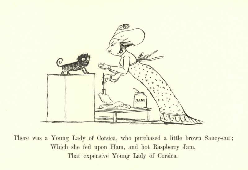 Det var en ung dam från Korsika som köpte en liten brun Saucy-cur. av Edward Lear