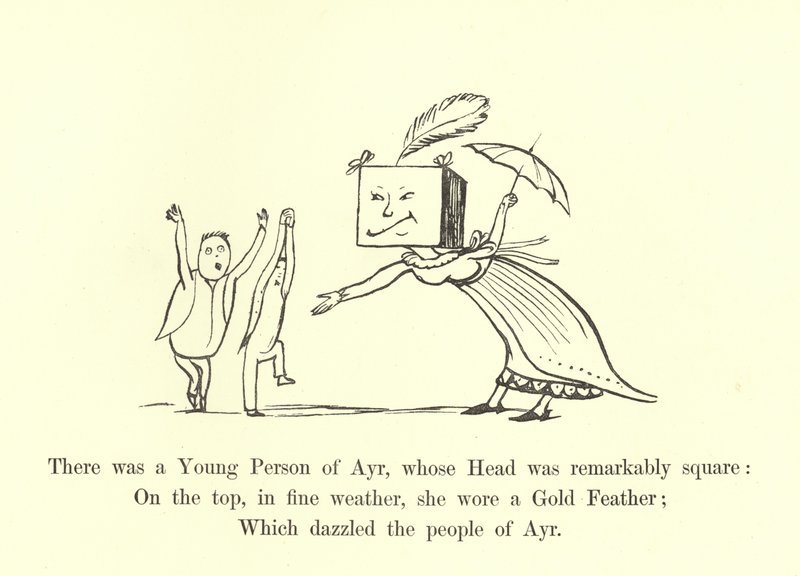 Det fanns en ung person från Ayr, vars huvud var anmärkningsvärt fyrkantigt av Edward Lear