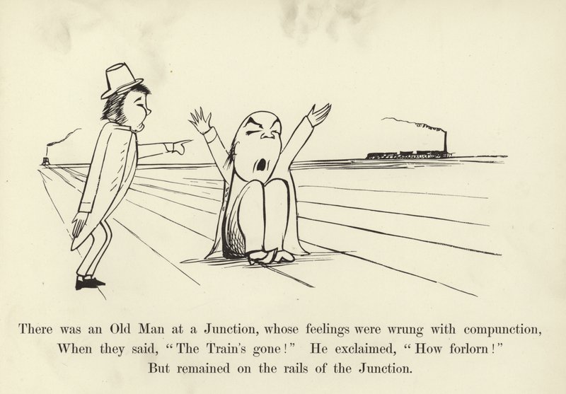 Det fanns en gammal man vid en korsning, vars känslor var fel med samvetskval. av Edward Lear