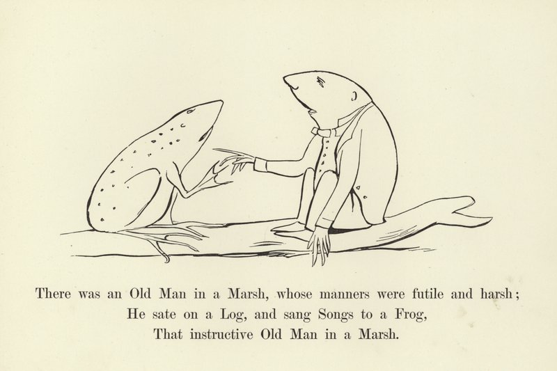 Det fanns en gammal man i ett träsk, vars uppförande var meningslöst och hård av Edward Lear
