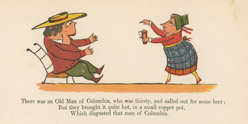 Det var en gammal man från Columbia, som var törstig och ropade efter lite öl, från 