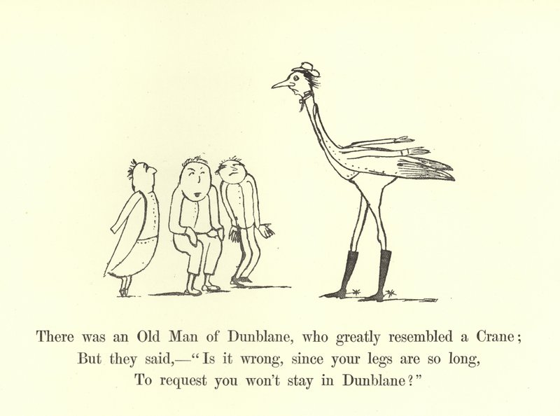 Det fanns en gammal man i Dunblane, som liknade en kran i hög grad. av Edward Lear