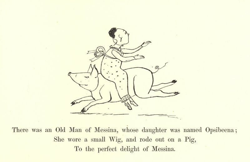 Det fanns en gammal man från Messina, vars dotter hette Opsibeena av Edward Lear