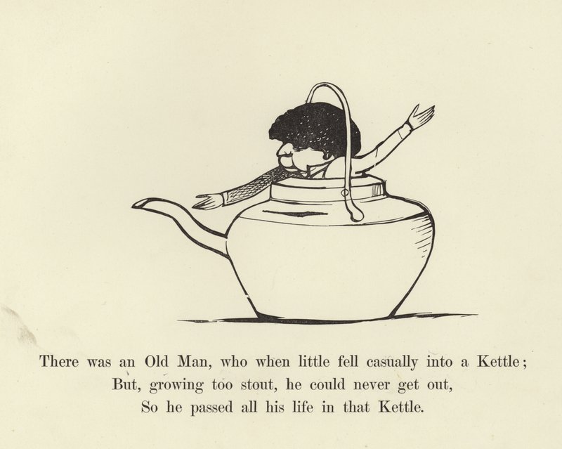 Det var en gammal man, som när han var liten föll slentrianmässigt i en vattenkokare av Edward Lear