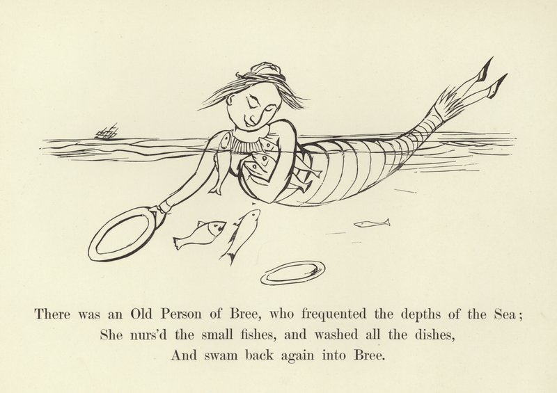 Det fanns en gammal person från Bree som vistades i havets djup. av Edward Lear