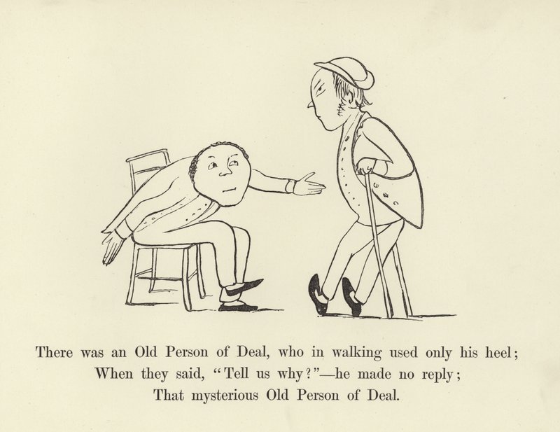 Det fanns en gammal person i Deal som när han gick använde bara hälen. av Edward Lear