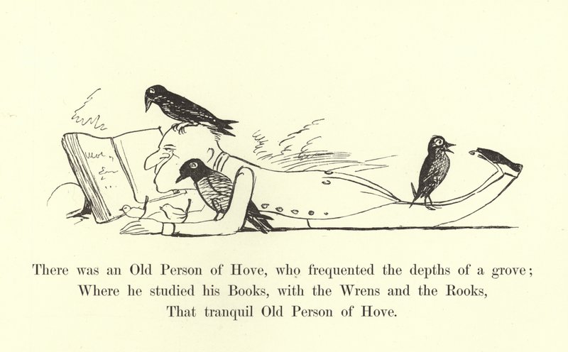 Det var en gammal person från Hove, som besökte djupet av en dunge av Edward Lear