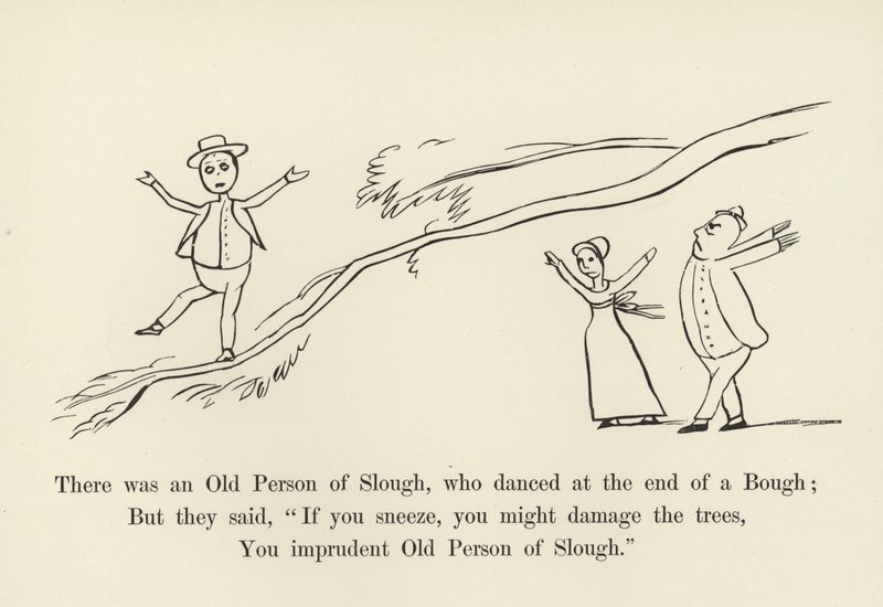 Det var en gammal person från Slough, som dansade i slutet av en gren av Edward Lear