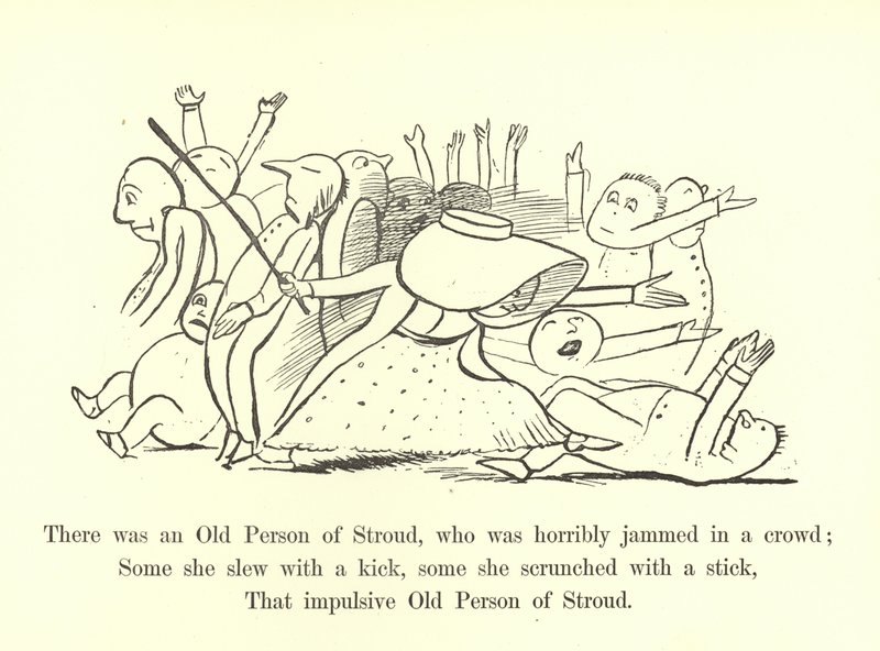 Det var en gammal person av Stroud, som var fruktansvärt fast i en folkmassa av Edward Lear