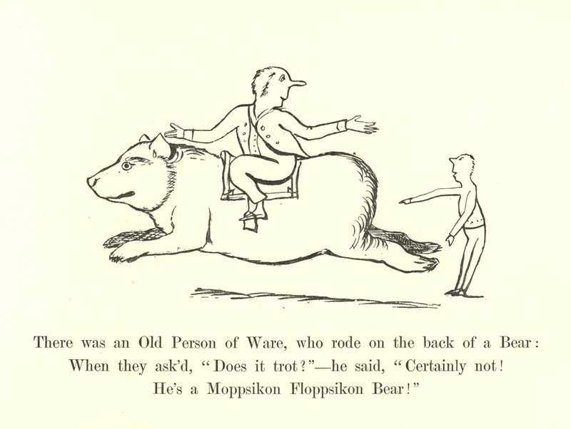 Det var en Old Person of Ware, som red på ryggen av en björn av Edward Lear