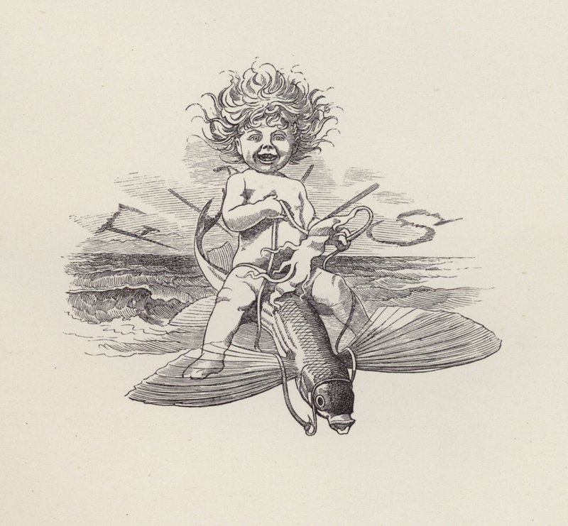 Illustration för The Water-Babies av Charles Kingsley (gravyr) av Edward Linley (after) Sambourne