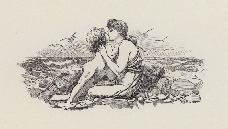 Illustration för The Water-Babies av Charles Kingsley (gravyr) av Edward Linley (after) Sambourne