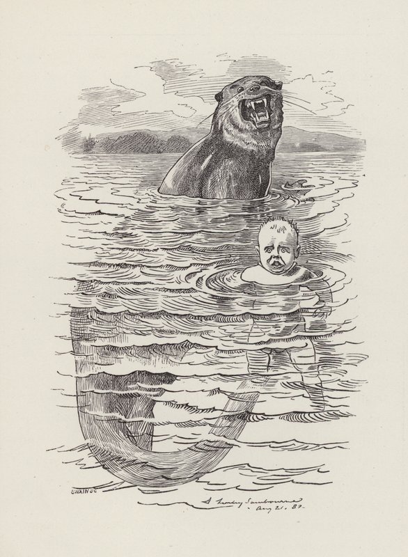 Illustration för The Water-Babies av Charles Kingsley (gravyr) av Edward Linley (after) Sambourne