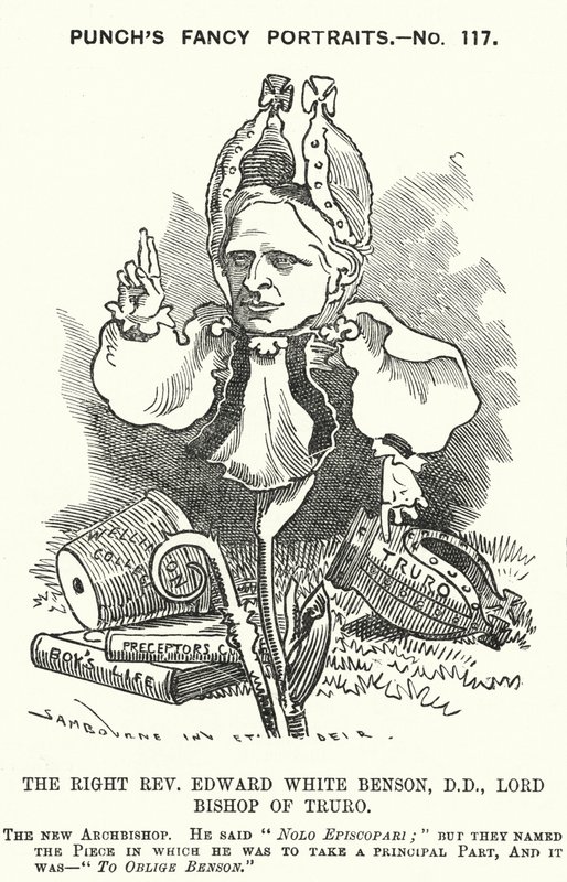Punch tecknad: Edward White Benson, engelsk biskop (gravyr) av Edward Linley (after) Sambourne