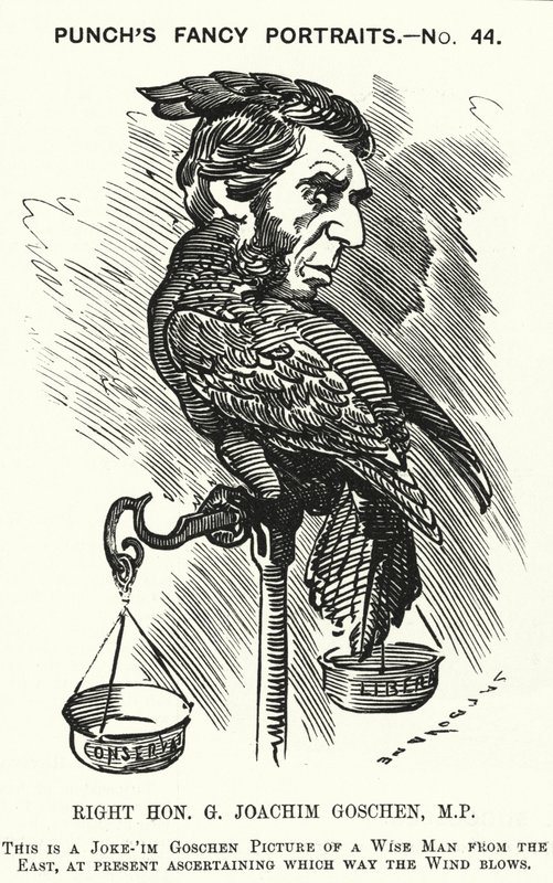 Punch tecknad: George Goschen av Edward Linley (after) Sambourne