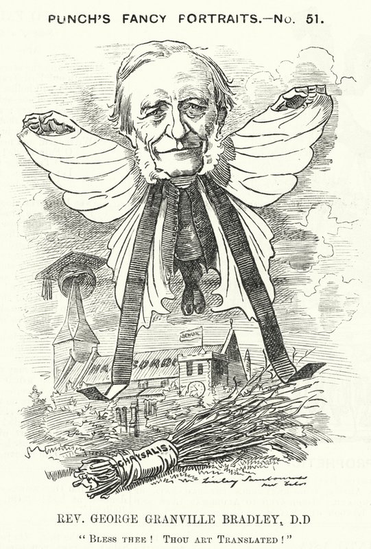 Punch-tecknad film: George Granville Bradley, engelsk gudomlig, lärd och dekanus i Westminster (gravyr) av Edward Linley (after) Sambourne