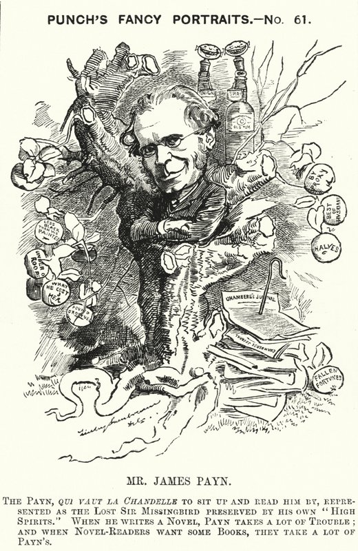 Punch tecknad: James Payn, engelsk författare (gravyr) av Edward Linley (after) Sambourne