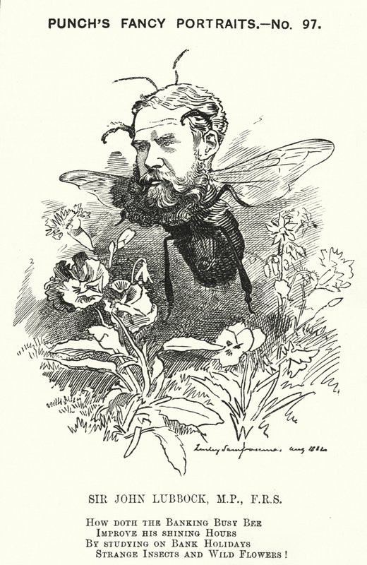 Punch tecknad: John Lubbock av Edward Linley (after) Sambourne