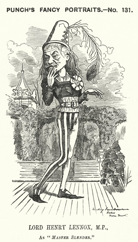 Punch tecknad: Lord Henry Lennox, engelsk konservativ politiker (gravyr) av Edward Linley (after) Sambourne